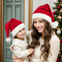 Festive Knit Santa Hat Set – 3-Piece Family Pack (2 Adults, 1 Child)