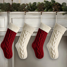 Christmas Knit Stocking Gift Bag Set - Elegant Holiday Collection (Set of 4)