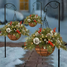 Hanging Christmas Basket - Red Berries & Pinecones