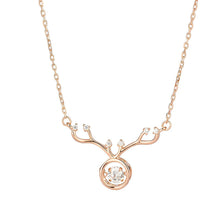 Christmas Reindeer Antler Necklace – Sterling Silver Charm