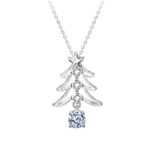 Christmas Tree 925 Sterling Silver Necklace with Moissanite